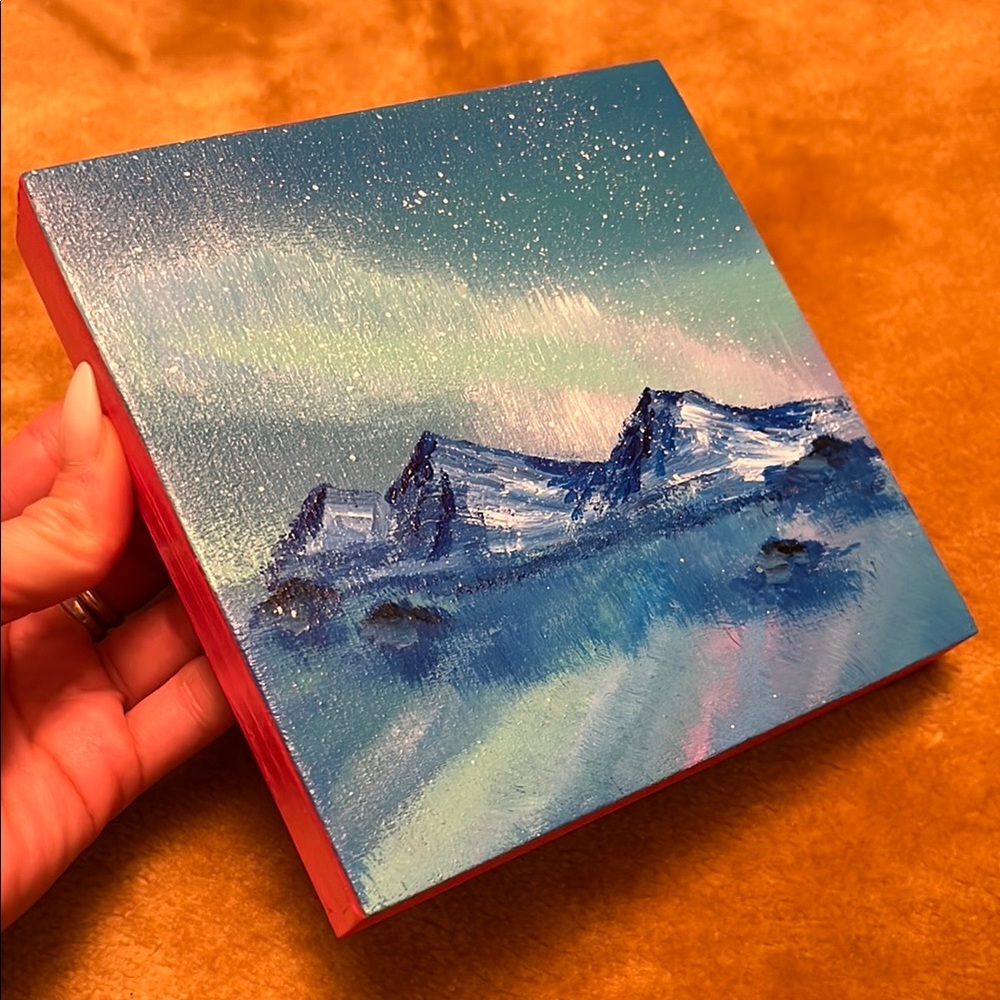 Vaybe Caroline | Serene Mountain Landscape Art Print By Local Toronto Artist 6x6
